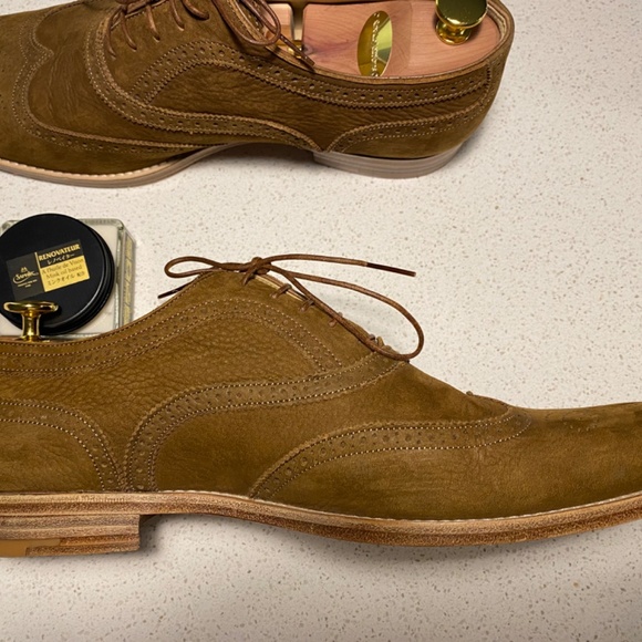 LOUIS VUITTON LV Men's Shoes derby Brown Suede UK 9 - Picture 7 of 11